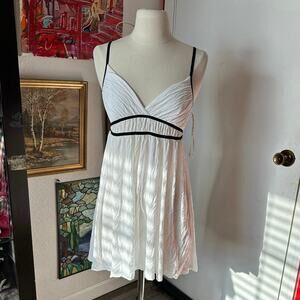 forever 21 white and black v neck tank short summer dress